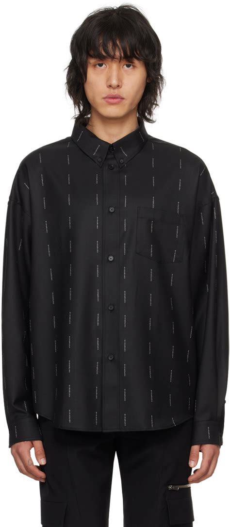 Givenchy: Black Jacquard Shirt 